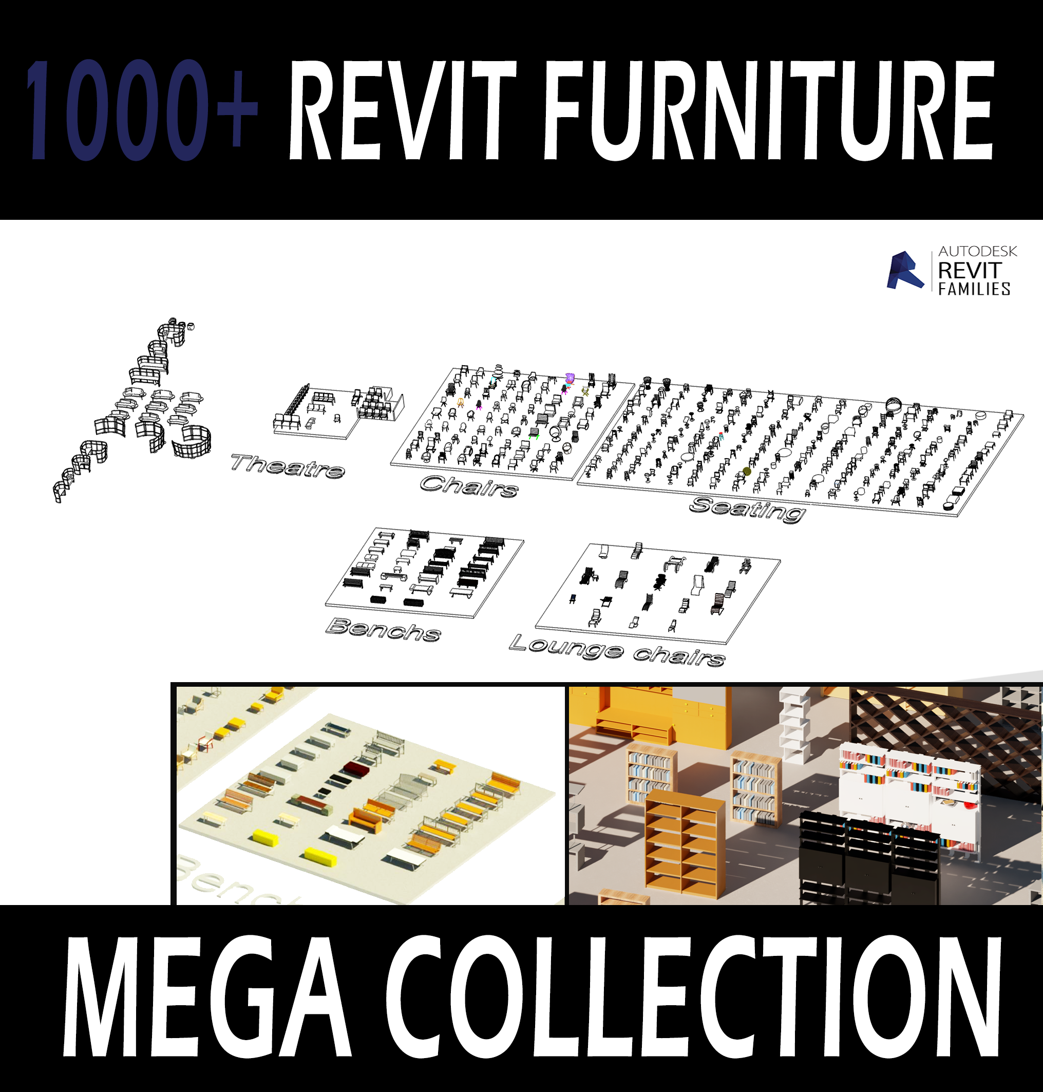 3D file Revit furniture collection for High quality rendering 🛏️・3D